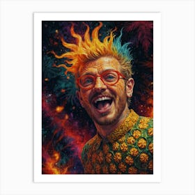 Man With Orange Hair And Glasses Art Print