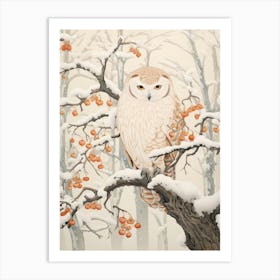 Winter Bird Painting Owl 4 Art Print