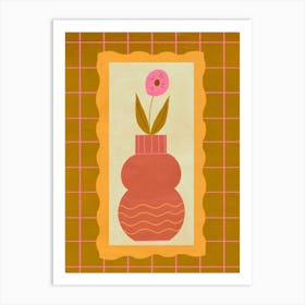 Vase with Pink Flower Art Print