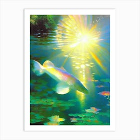 Doitsu Showa Koi Fish Monet Style Classic Painting Art Print