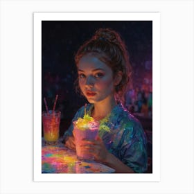 Neon Girl 6 Art Print