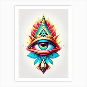 Pineal Gland, Symbol, Third Eye Tattoo 8 Art Print