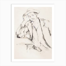 Leaning Smoker, Paul Cézanne Art Print