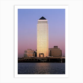 Canary Wharf Tower Before Sunrise 1995 Art Print