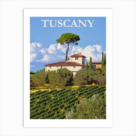 Tuscany, Italy Travel Poster, Karen Arnold Art Print