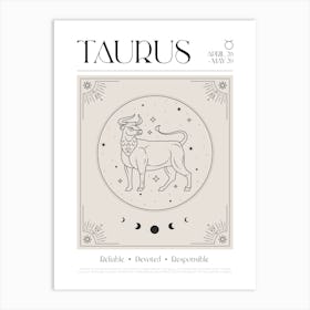 Taurus Zodiac 1 Art Print