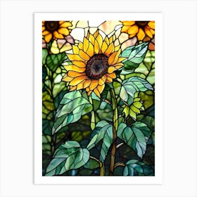 Sunflower Stained Glass Art Print