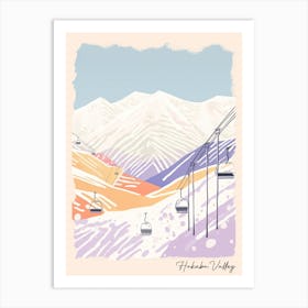 Poster Of Hakuba Valley   Nagano, Japan, Ski Resort Pastel Colours Illustration 0 Art Print