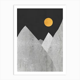 Gray collage landscape 3 Art Print