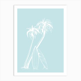 Palm Trees And Surfboards 1 Art Print