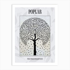 Poplar Tree Simple Geometric Nature Stencil 3 Poster Art Print