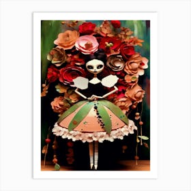 Day Of The Dead Ballerina Marionette Vintage - Inspired By Tim Burton Art Print