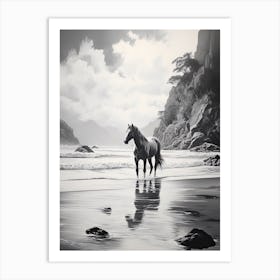 A Horse Oil Painting In El Nido Beaches, Philippines, Portrait 1 Art Print