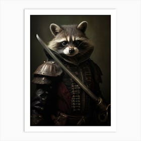 Vintage Portrait Of A Guadeloupe Raccoon 3 Art Print