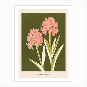 Pink & Green Hyacinth 1 Flower Poster Art Print