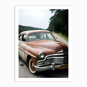 Old Car On The Road 4 Art Print