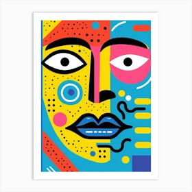 Line Pattern Face Illustration 4 Art Print