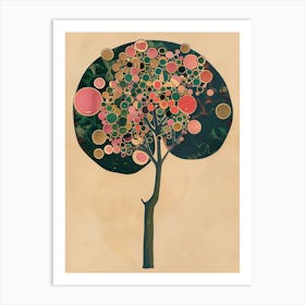 Linden Tree Colourful Illustration 4 Art Print