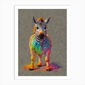 Rainbow Zebra 3 Art Print