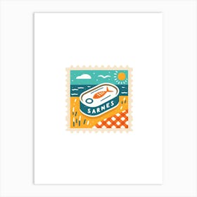 Sammies, Sardines Postage Stamp Art Print