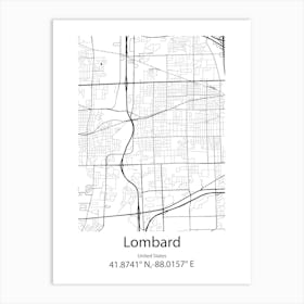 Lombard,United States Minimalist Map Poster