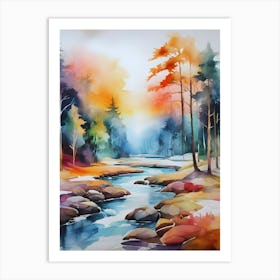 Watercolor Of A River 7 Art Print