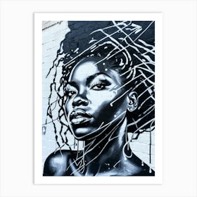 Graffiti Mural Of Beautiful Black Woman 265 Art Print