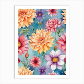 Watercolor Flowers 7 Art Print