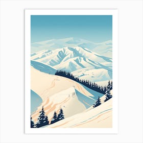 Niseko   Hokkaido, Japan, Ski Resort Illustration 2 Simple Style Art Print