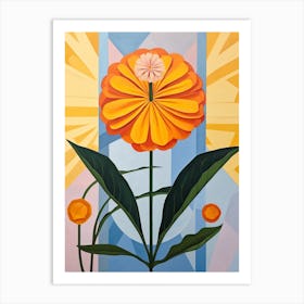 Marigold 4 Hilma Af Klint Inspired Pastel Flower Painting Art Print