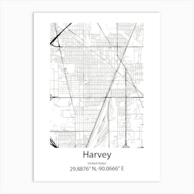 Harvey,United States Minimalist Map Poster