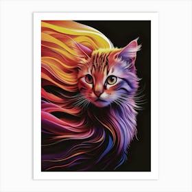 Colorful Cat Art Print