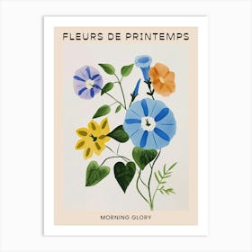 Spring Floral French Poster  Morning Glory 6 Art Print