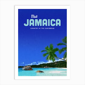 Visit Jamaica Country In The Caribbean Art Print