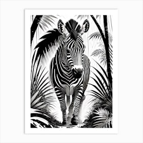 Zebra In The Jungle 1 Art Print