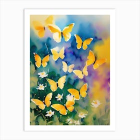 Yellow Butterflies 1 Art Print