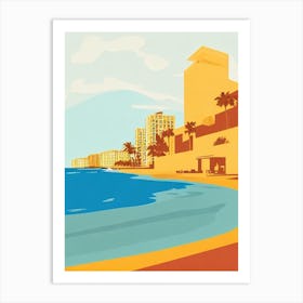 Fort Lauderdale Beach Florida Midcentury Art Print