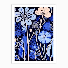 Blue Flower Illustration Agapanthus 1 Art Print