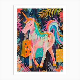Shopping Colourful Fauvism Inspired Unicorn 2 Art Print