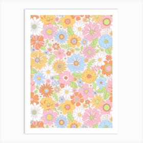 Floral Pattern.Colorful roses. Flower day. artistic work. A gift for someone you love. Decorate the place with art. Imprint of a beautiful artist.26 Art Print