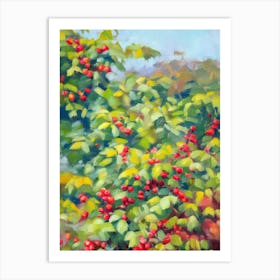 Coffee Plant Impressionist Painting Art Print