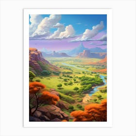 Great Rift Valley Cartoon 1 Art Print