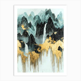 Dolomites' Golden Peaks - Fluid Opulence Art Print