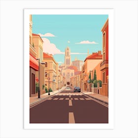 Nice, France, Flat Illustration 2 Art Print