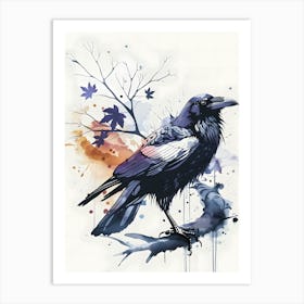 Watercolor Crow Art Print