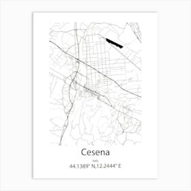 Cesena,Italy Minimalist Map Art Print