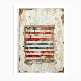 A Watercolor Painting Captured With Meticulous Detail Of A Solitary Grimy Canvas Boasting Retro St (2) Art Print