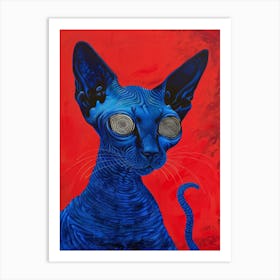 Blue Cat 15 Art Print