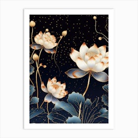 Lotus Flower Painting Art Print