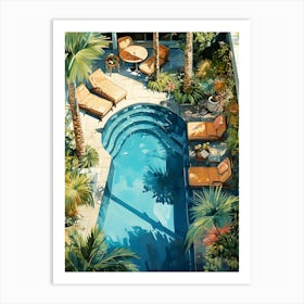 Backyard Pool Delight 5 Art Print